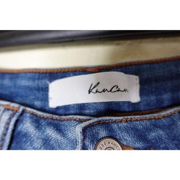 Kancan Button Fly Distressed Blue Ankle length Skinny Jeans - Picture 3 of 14